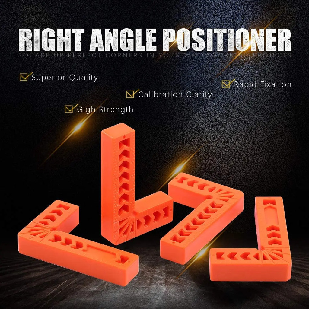 

4PCS Plastic Right Angle Ruler Holder 90°Auxiliary Positioner Tool Overline L-Shaped Spacer Fixed Angle Gripper Woodworking Tool