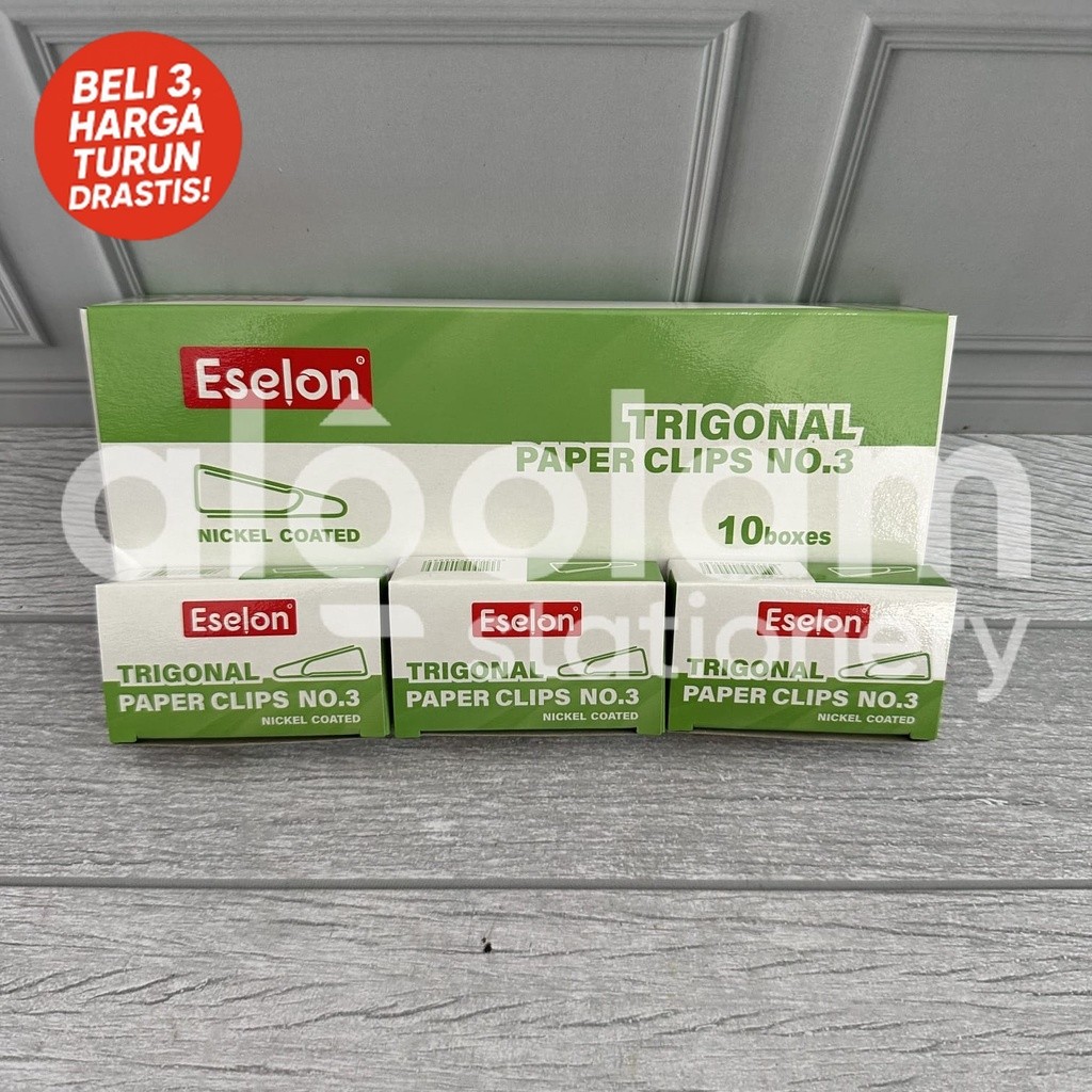 

10 BOX KECIL SATU PACK Trigonal Clip Penjepit Kertas No. 03
