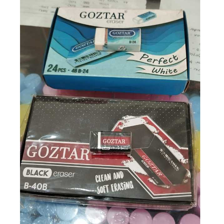 

TERBARU (1 Pak Isi 40 Pcs) GROSIR Penghapus GOZTAR 4B B-40 / Penghapus Goztar B-40B B-40C (1 Pak Isi 40 Pcs)-Promo