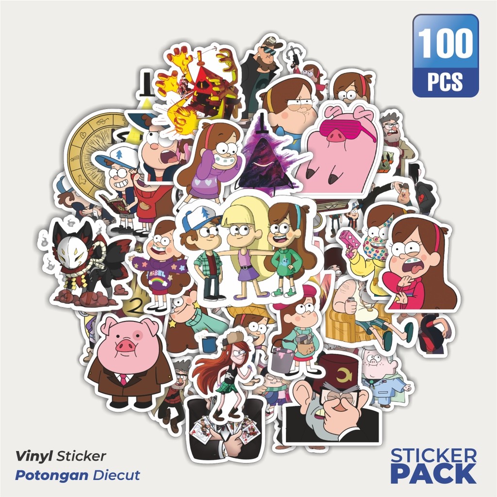 

100 PCS STIKER Kartun Series Gravity Falls Karakter Mix 1 Waterproof Aesthetic- Untuk Laptop, Motor, dan Helm - Paper Stationery Pack