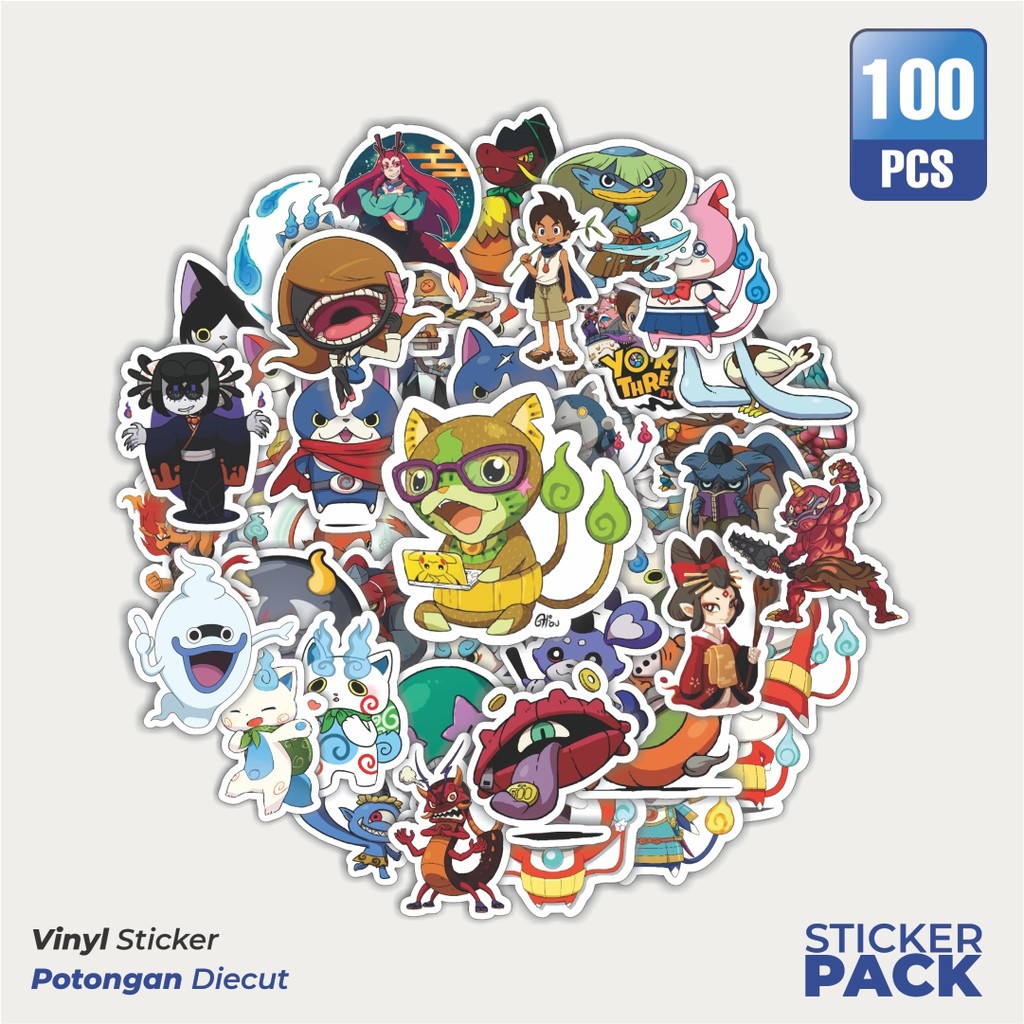 

Stiker Vinyl Stiker Game Series Yokai Watch Mix 1 Waterproof Aesthetic- Untuk Laptop, Motor, dan Helm - Paper Stationery Pack
