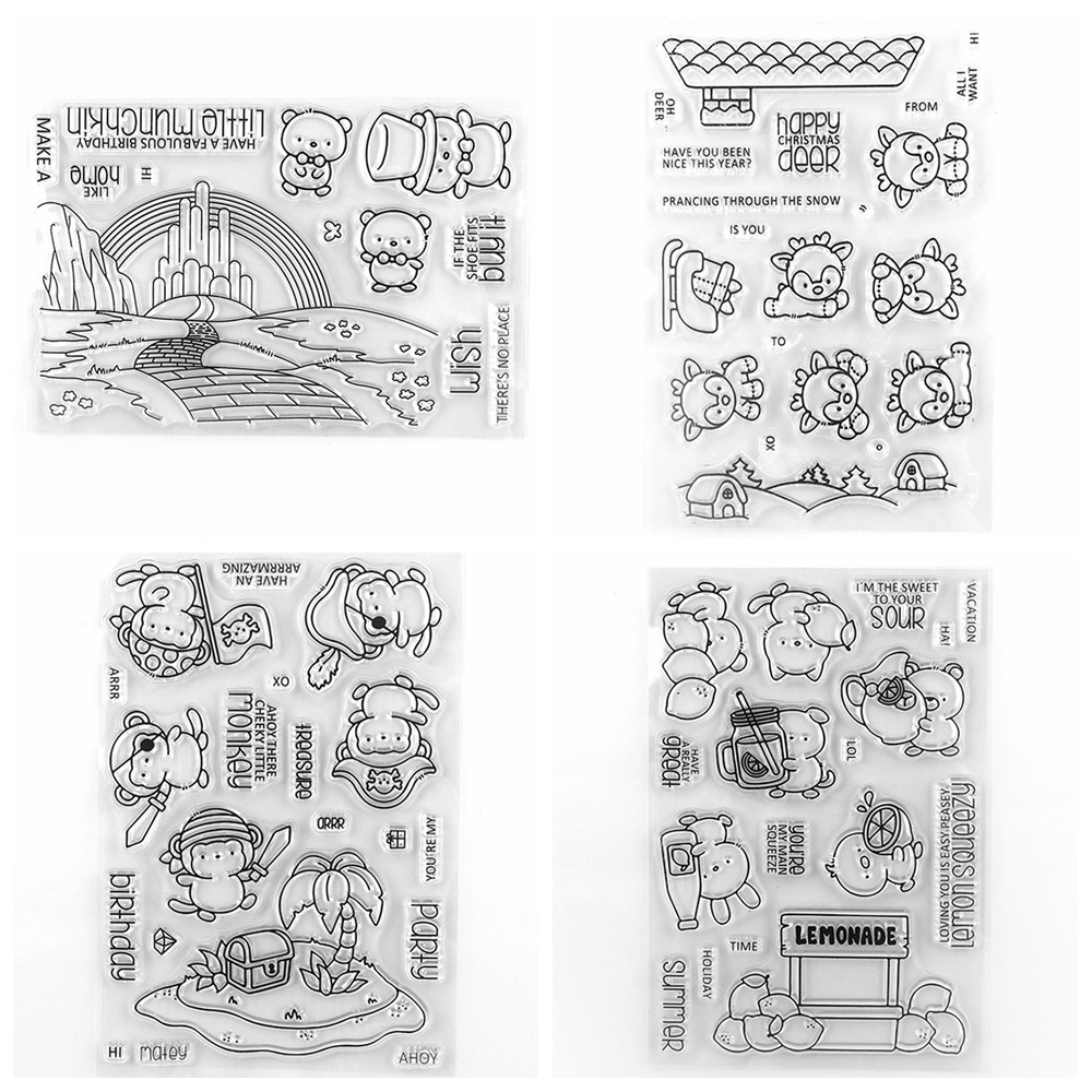 

Prancing Plushies Stamp and Cutting Dies Picture It Oz Clear Stamps For Scrapbooking Decoration Paper Craft Album Card Making