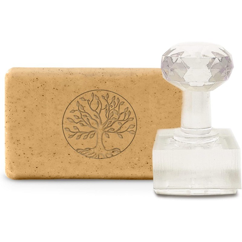 

Handmade Soap Stamp Acrylic Soap Stamp Tree of Life with Handle 5.5" Soap Embossing Stamp for Cookie Clay Pottery Stamp Biscuits