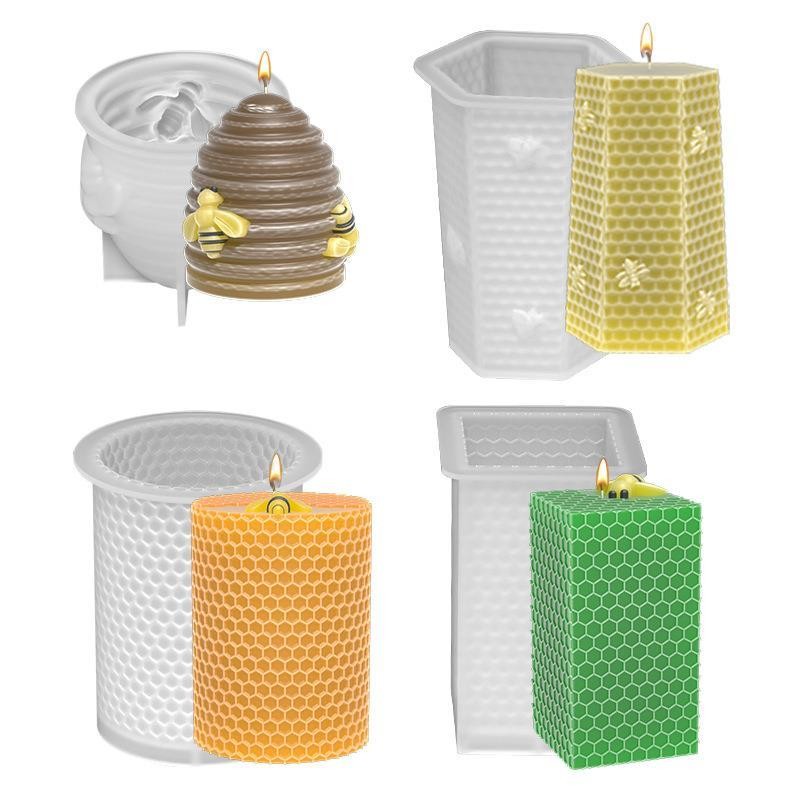 

3D Honeycomb Bee Candle Silicone Molds Aromatherapy Plaster Crystal Epoxy Soap Expory Resin Molds DIY Handmade Candle Crafts