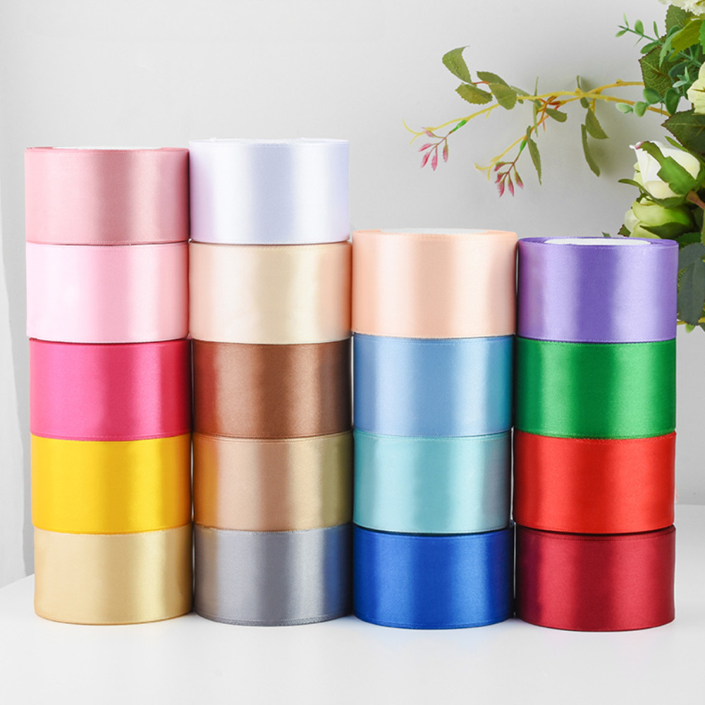 

25Yards/Roll 5cm Satin Ribbons DIY Handmade Bows Crafts Fabric Christmas Halloween Birthday Party Gift Box Wrapping Tape