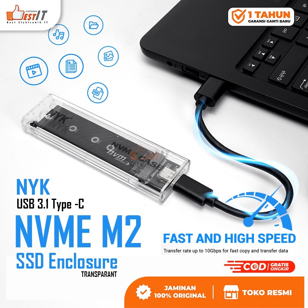 SSD Case SSD Enclosure NVME M2 Transparant S1 NYK Casing SSD