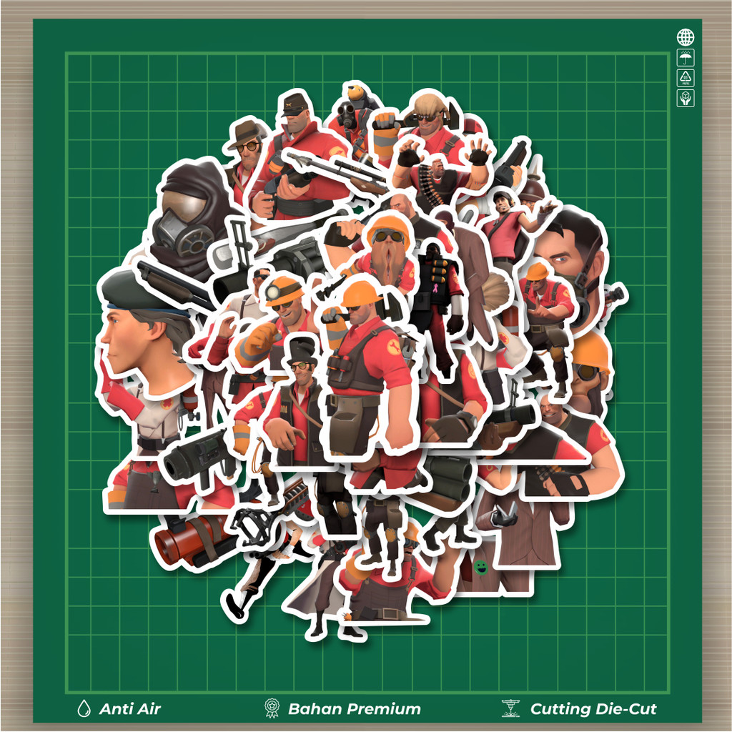 

HOT 50 PCS STIKER Stiker Game Series Team Fortres Character V2 Stiker Fashion Cars Decal Dingin Kartu Album Custom Vinyl Anti Air- Sticker Aesthetic Buku Journal Koper Casing HP Tablet Laptop Helm Motor Botol Minum