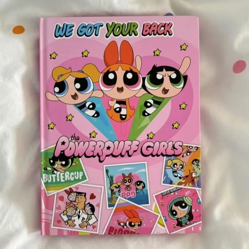 

The Powerpuff Girls A5 Hard-Shell Notebook Fully Painted Inner Page Kawaii Diary Extract Notebook Student Stationery Friend Gift