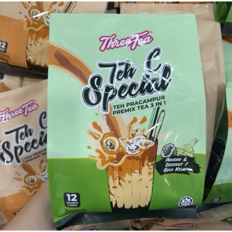 

GREEN LEAF THREE TEA TEH C SPECIAL PANDAN COCONUT / CARAMEL