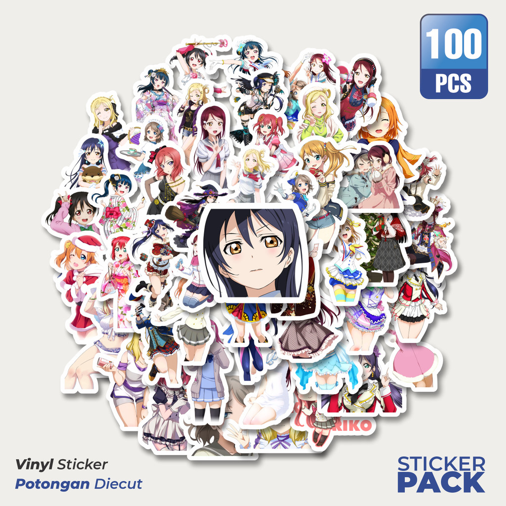 

MURAH 100 PCS Stiker Anime Series Love Live Character Mix 5 Waterproof Aesthetic- Untuk Laptop, Motor, dan Helm - Paper Stationery Pack