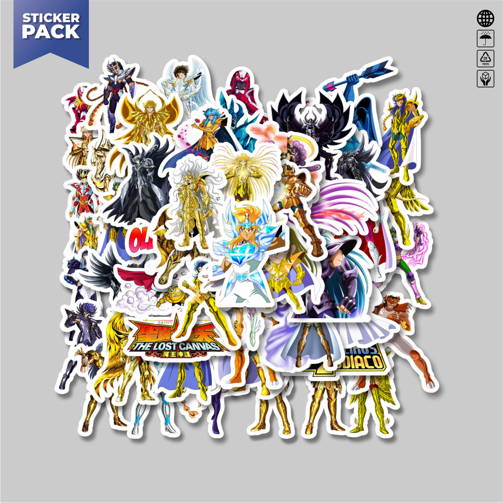

[100PCS]Stiker Pack Stiker Anime Saint Seiya Character Mix 2 Aesthetic Vinyl Anti Air Dekorasi Sticker Laptop Buku Journal Koper Helm Casing HP Gitar Helm Skateboard