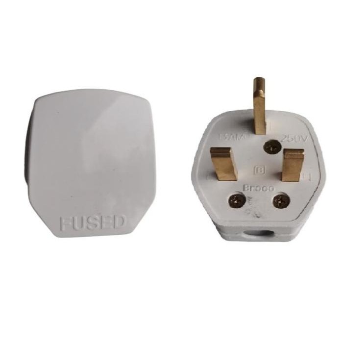 Colokan Listrik steker AC steker 3 kaki 3 putih Broco CARMUDIE