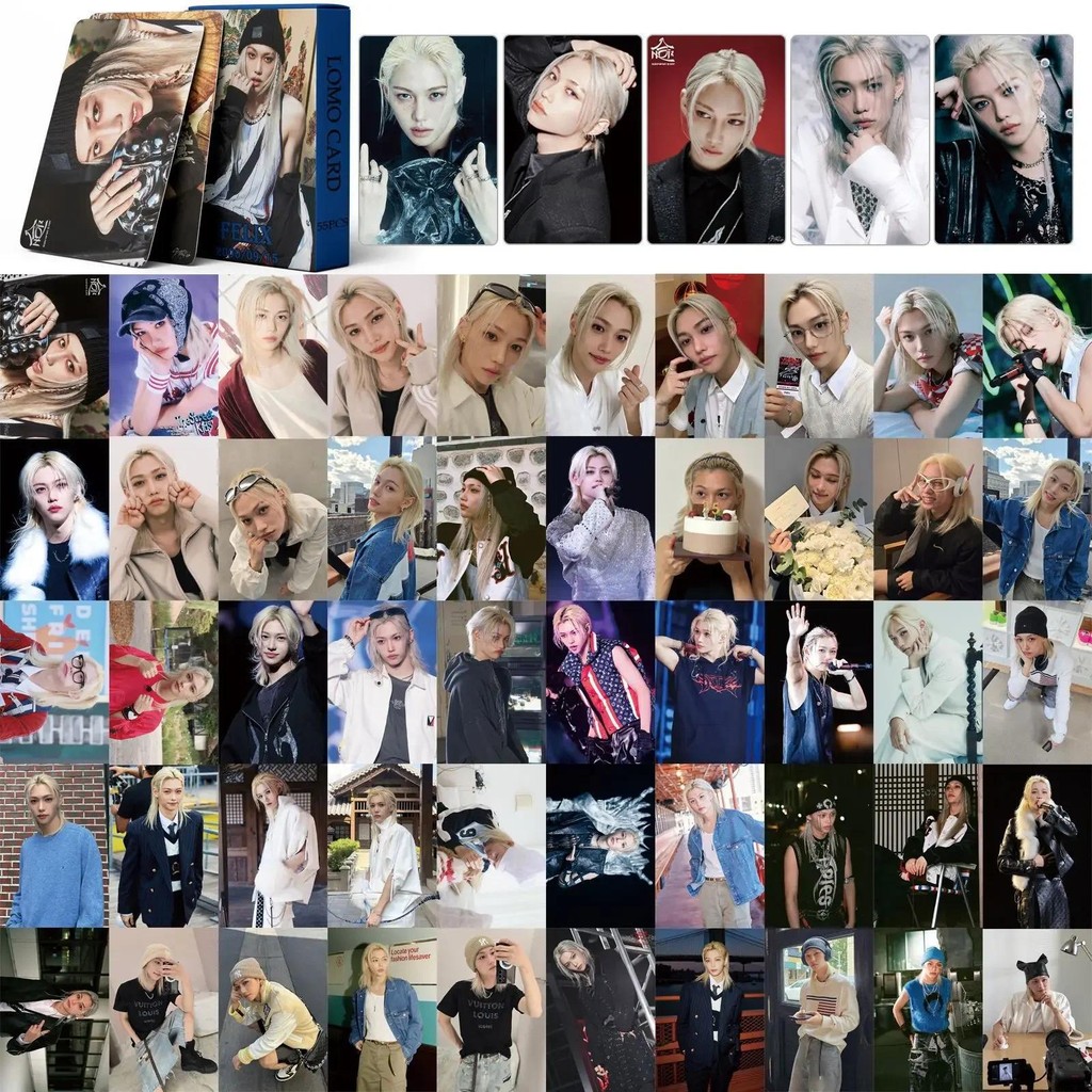 

55Pcs/Set Kpop New Ablum (HOP) Lomo Card Felix Photo Print Pictures Photocard Fans Collection Postcards Gifts