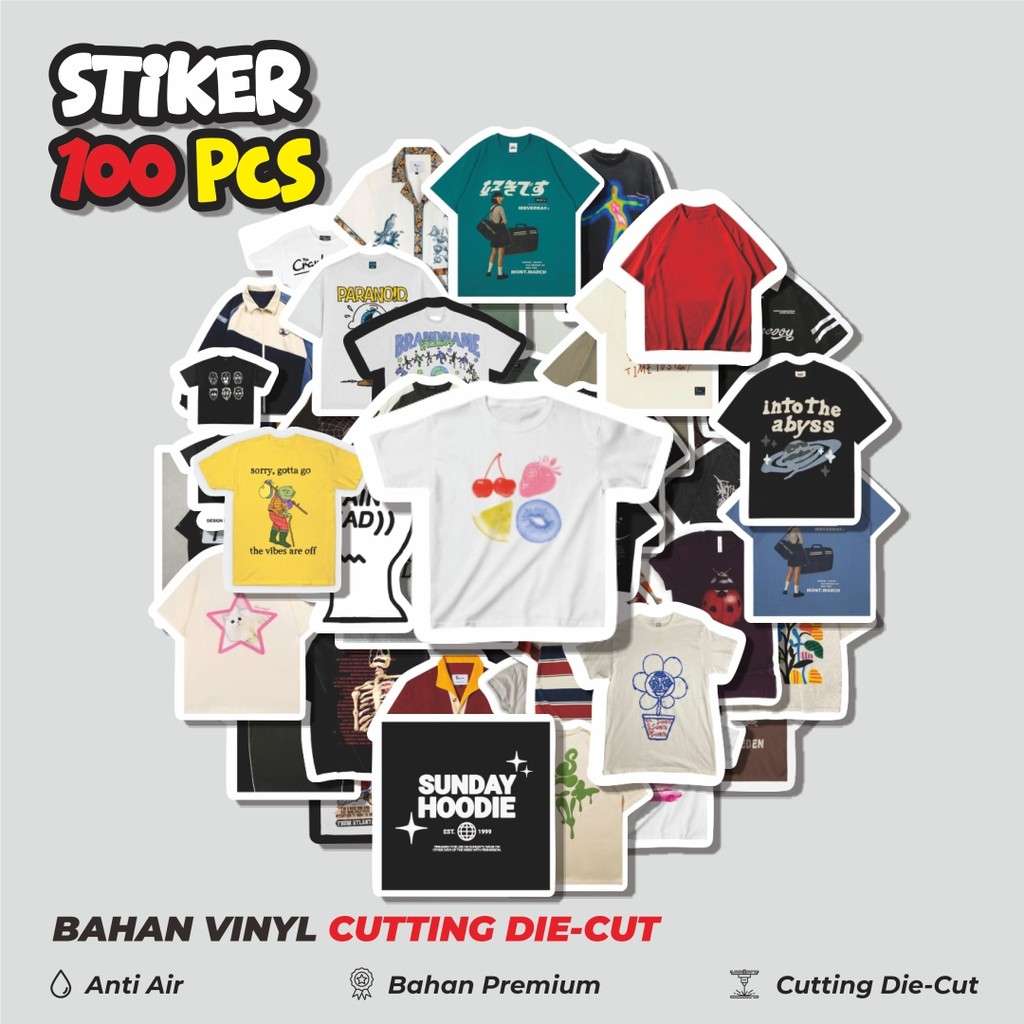 

Terbaru! 50 pcs Stiker T-Shirt V5 Dekorasi Lucu Kreatif untuk Notebook, Skateboard, HP