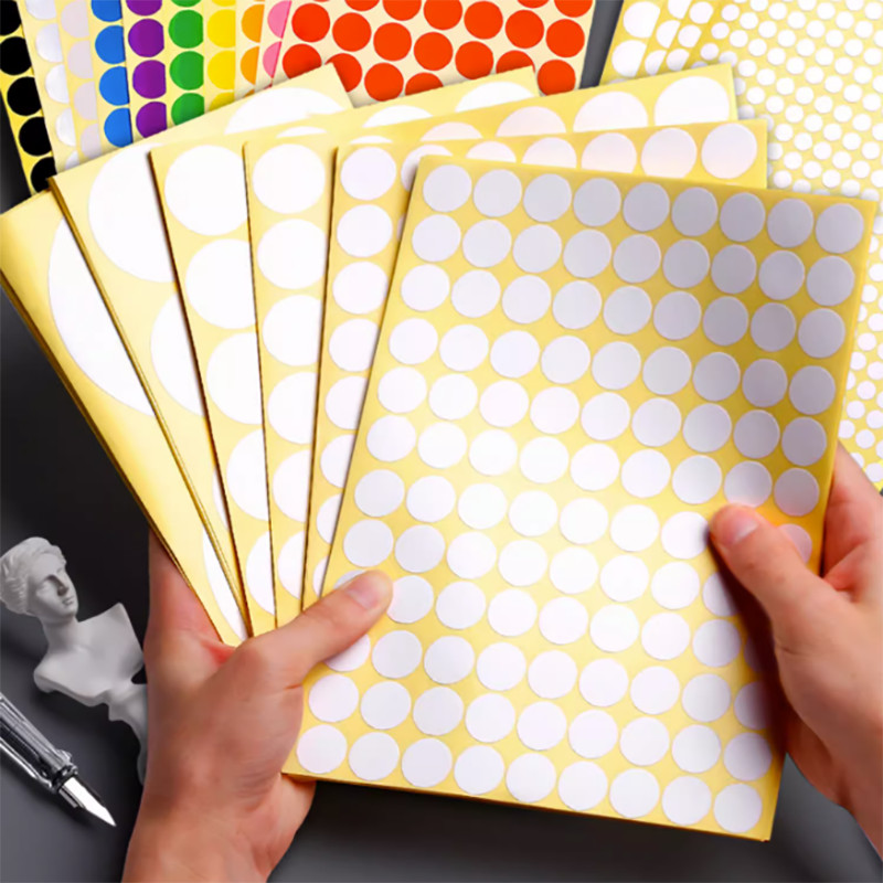 

15Sheets/Pack White Round Spot Circles Sealing Stiker Paper Labels DIY Dot Stickers Adhesive Package Label Decoration