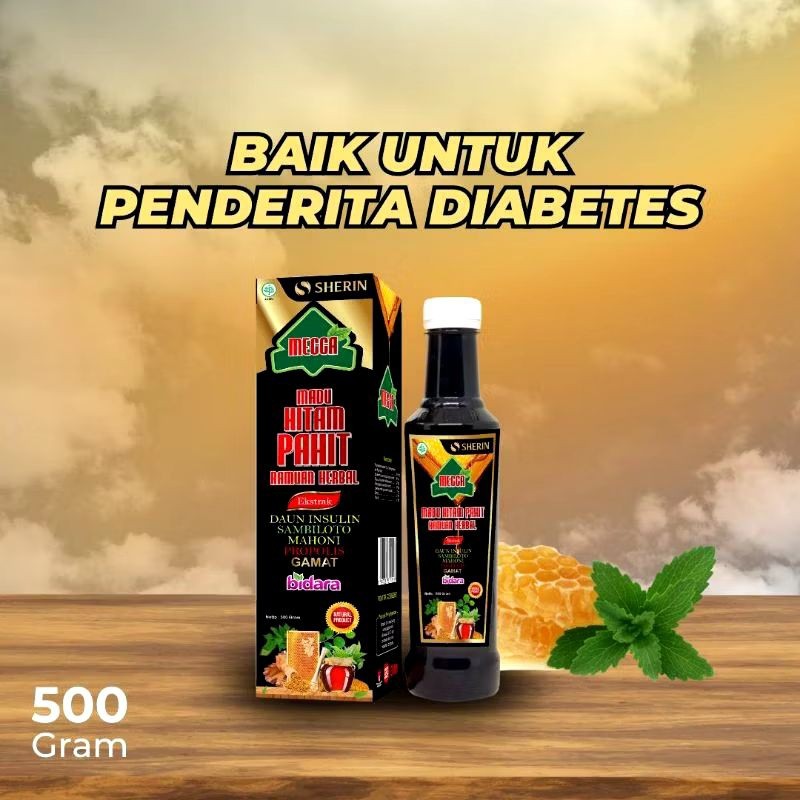 

Madu Hitam Pahit Insulin Bidara Mecca Plus Sambiloto Gamat Gold 470g