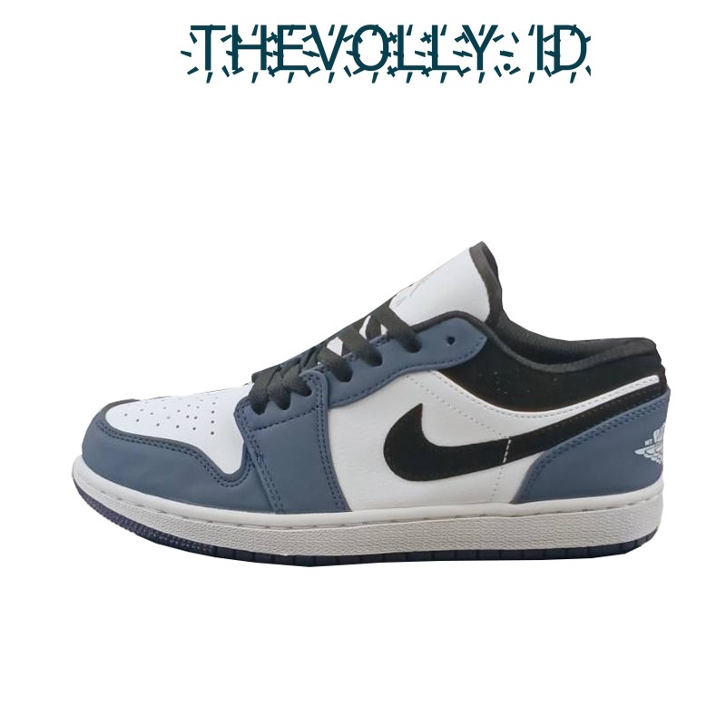 Sepatu Nike Air Jordan 1 Low Dark Navy White Black BNIB Original / Sneakers Pria