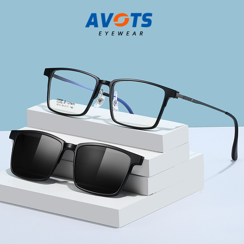 Avots Kacamata Clip On Pria Wanita Minus Kaca Mata Optik Anti Blueray Photocromic Bluecromic