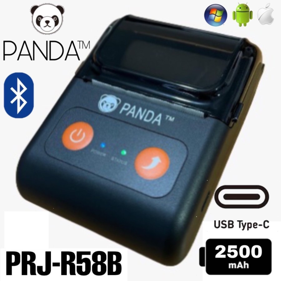 PRJ-R58B-II Printer Bluetooth Portable 58mm Thermal Panda