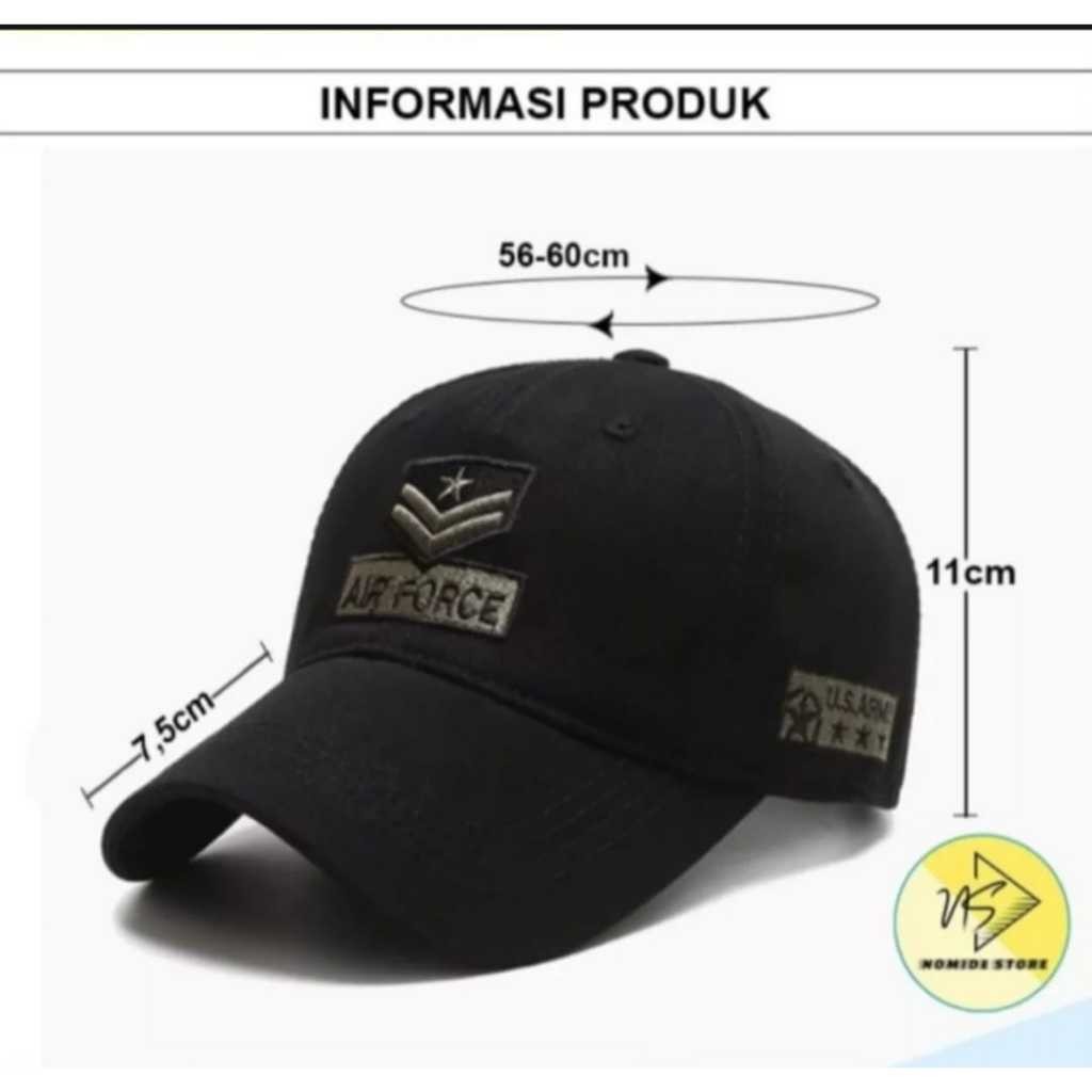 PromoTopi Baseball Distro AIR FORCE Pria Wanita Terbaru 2024 / Topi US Air Force