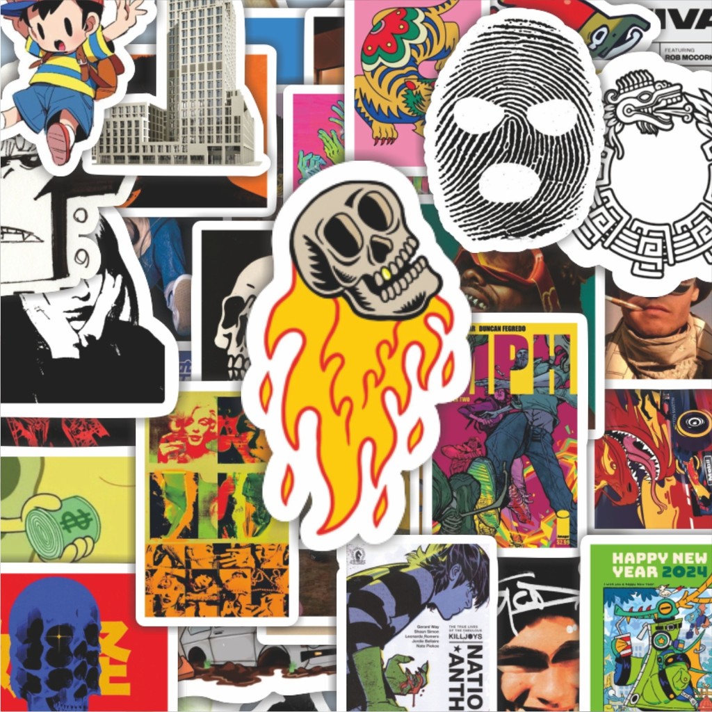 

100PCS Lucu Stiker Random V12 Stiker Aesthetic Stiker Anti Air Stikers Berperekat Waterproof sticker decal buat Motor Helm Buku Journal Koper Casing HP Laptop Botol Minum Hadiah anak