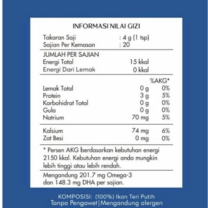 

Promo Crystal of the sea white anchovy powder 20 gram (bubuk ikan teri nasi)