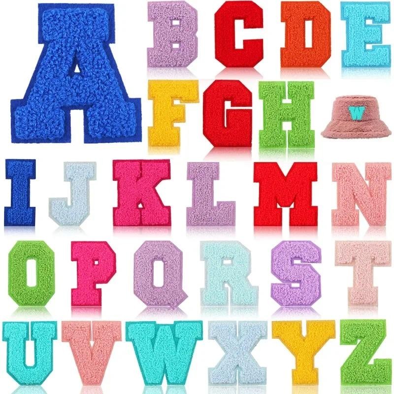 

Mixed Colors 26 English Letters Embroidery Cloth Sticker 7cm Color A-Z Embroidery Sticker Clothes Decoration