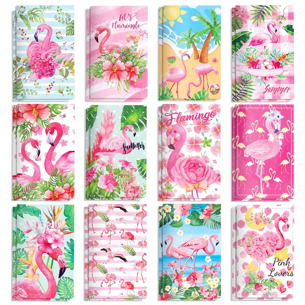 

12/24pcs Hawaii Ostrich Notebook Daily Weekly Planner Notepads Journal Pocket Notebook School Stationery Kids Gifts Supplies