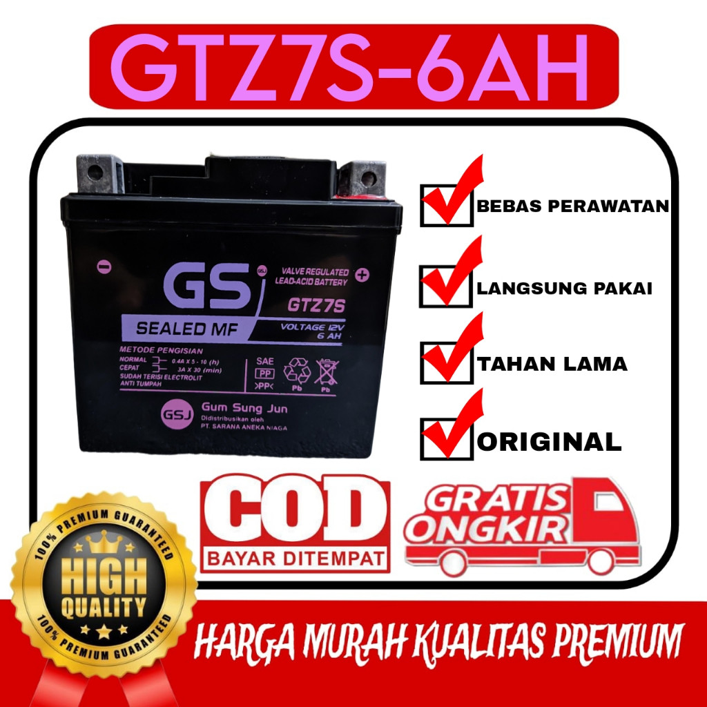 YONA.ID Aki Motor Yamaha NMax N Max N-Max GTZ7S GS  Accu Kering MF/Aki kering,VARIO