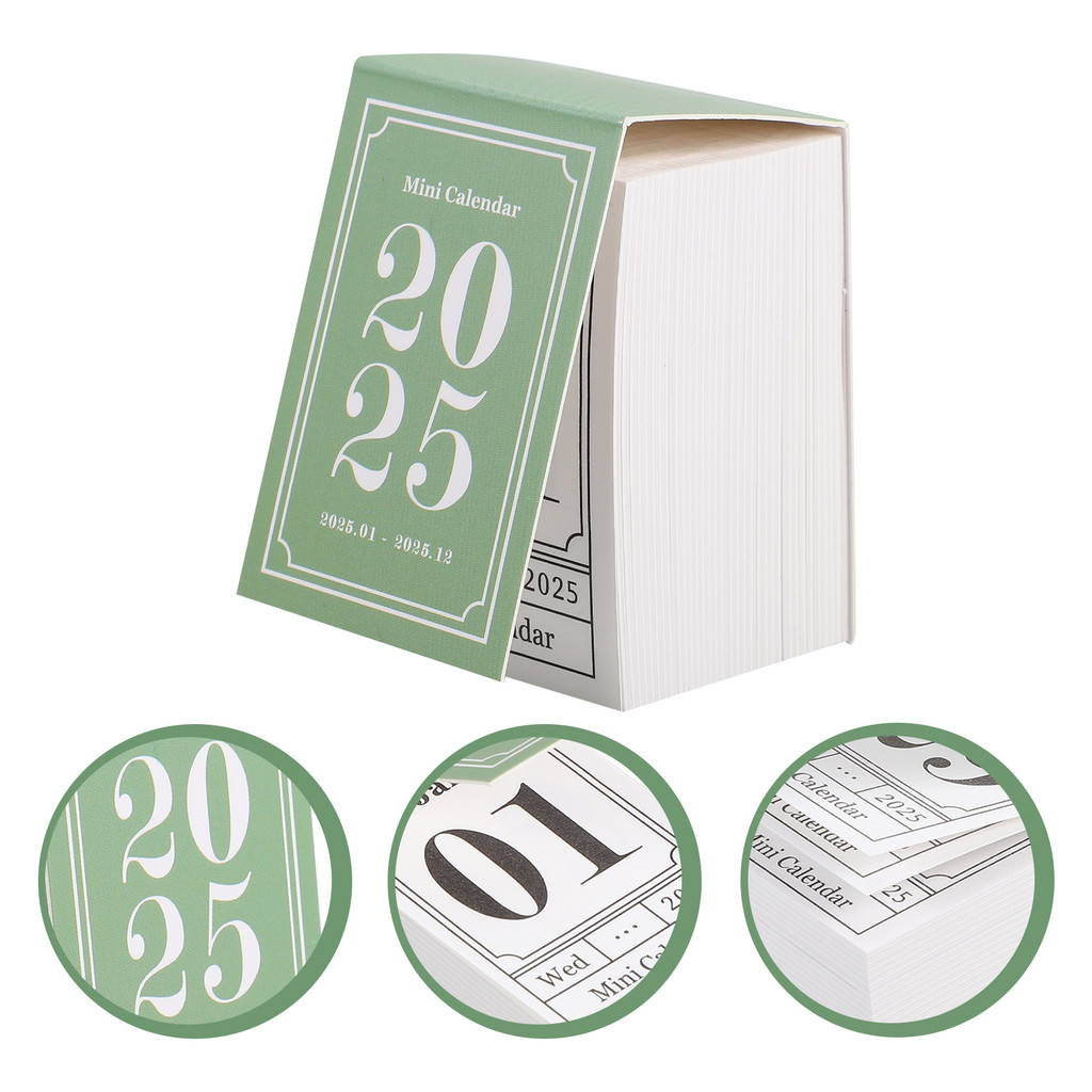 

2025 Retro Narrative Poem Mini Desk Calendar Tear Off Desktop Office Decor Small Paper Calendar Planner Schedule Notepad Diary