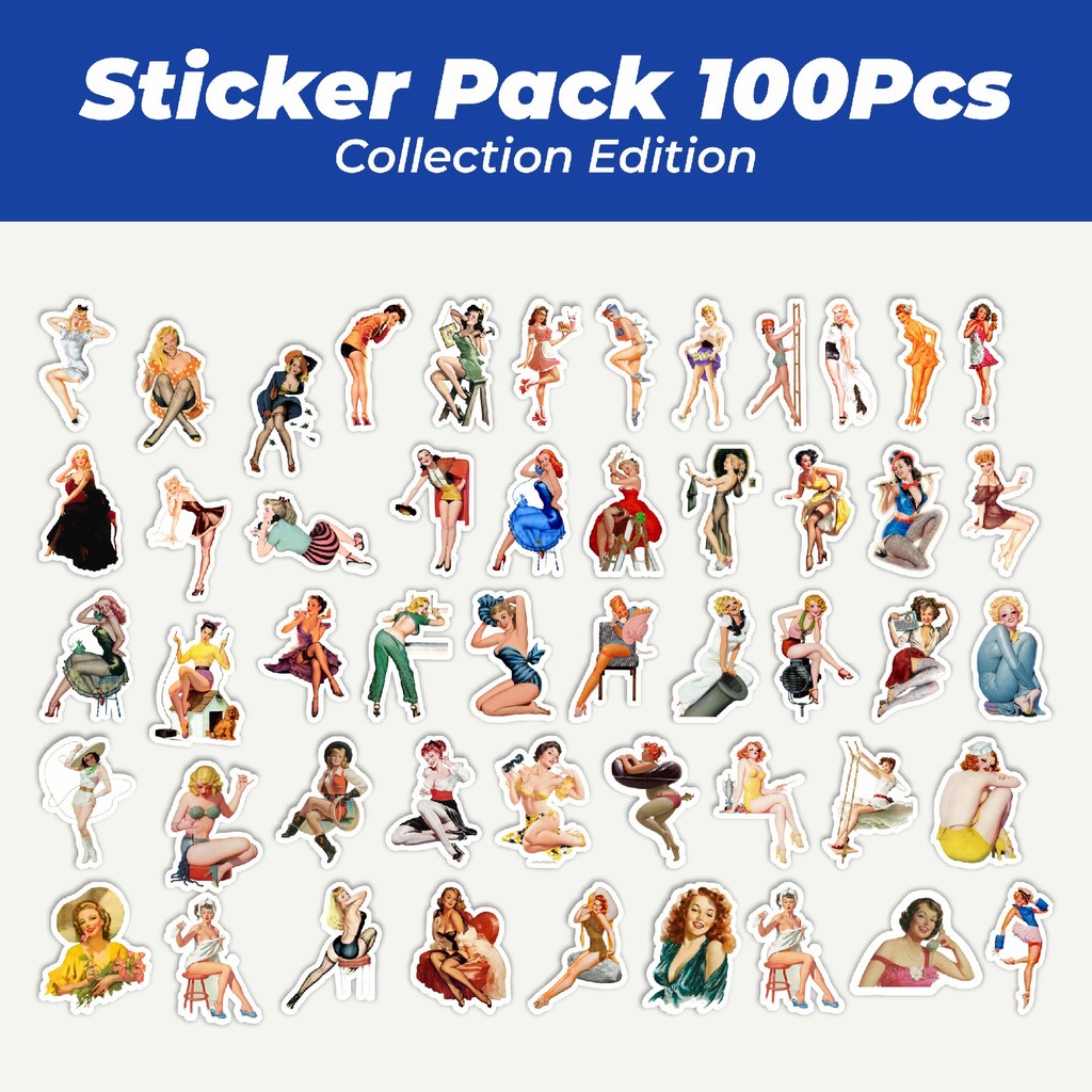 

Hot Stiker Vintage Retro Pinup Girls Illustration Mix 1 Lucu Anti Air Stikers Berperekat Waterproof Sticker Decal Buat Motor Helm Buku Journal Koper Casing HP Laptop Botol Minum