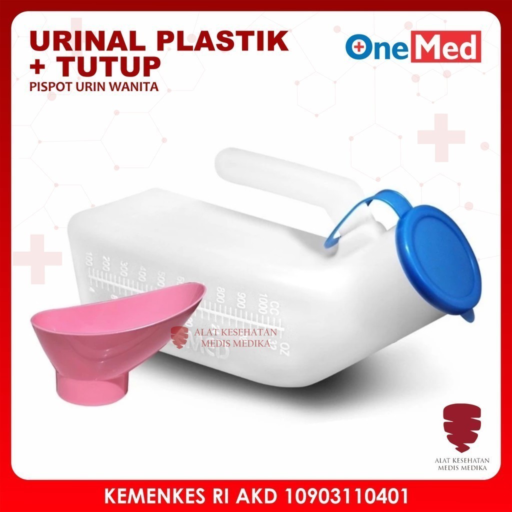 Pispot Urinal Perempuan Onemed dengan Tutup Tempat Buang Air Kecil Dewasa Wadah Pipis Kencing Urin P