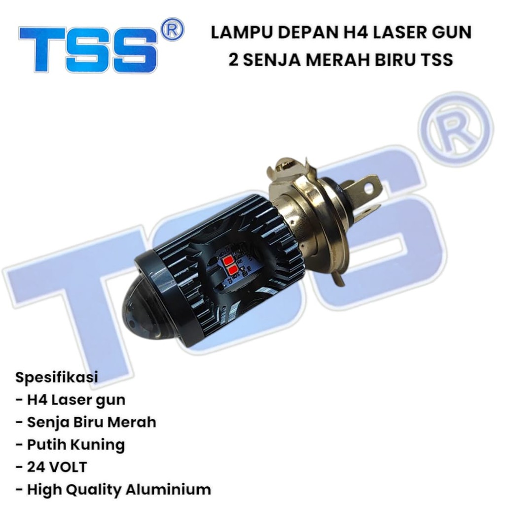 LAMPU UTAMA MOTOR H4 LASER 30 LED ALIEN H4 LED LASER 2 WARNA HI / LOO 20 WATT | BOHLAM LED H4 | LAMP