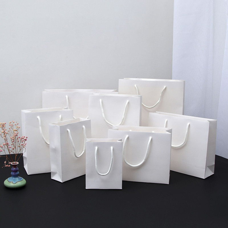 

10pcs Gift Bag For Wedding Birthday Party Clothing Cosmetics Product Packaging Bag Custom LOGO Paper Handbag