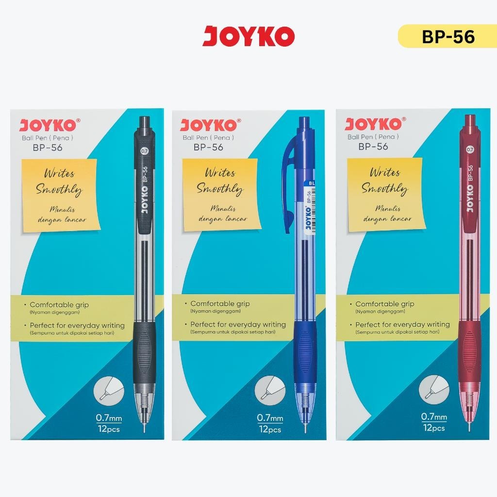 JOYKO Ball Pen Pulpen 1 Pack BP-56 0.7mm Isi 12 Pcs
