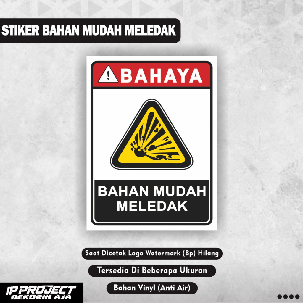 

Stiker Bahan Mudah Meledak / Rambu Peringatan Bahan Mudah Meledak / Stiker rambu peringatan stiker bahan mudah terbakar