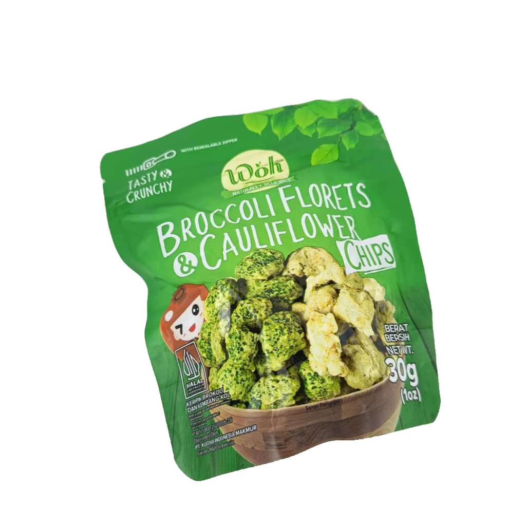 

Woh Broccoli Florets & Cauliflower Chips 30Gr Keripik Brokoli dan Kembang Kol