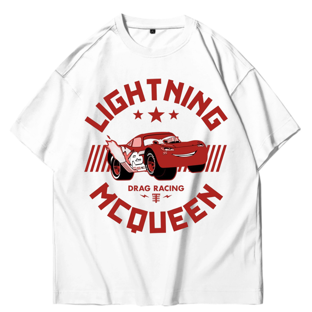 Tshirt Geser Mcqueen&Sally Hitam KAOS OVERSIZED CARS Lightning Mcqueen KAOS VINTAGE TEE 010
