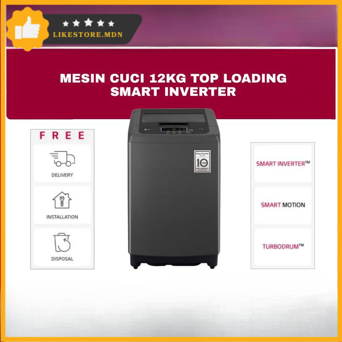 LG MESIN CUCI 1 TABUNG 12KG T2312VSPB