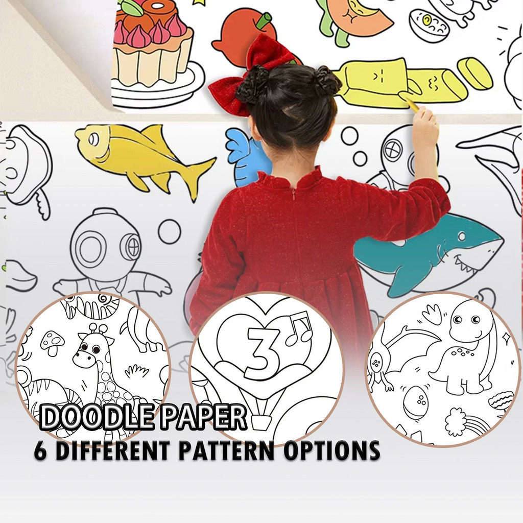 

Gulungan Kertas Anak 300CM Mewarnai Grafiti Stiker Edukasi DIY Mainan Lukisan Potong Usia Dini