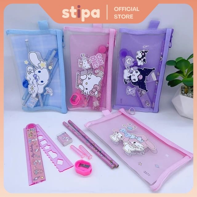 

SET ALAT TULIS DAN POUCH RESLETING KARAKTER / CUTE FANCY STATIONERY SEKOLAH KANTOR PENSIL PENGHAPUS PENGGARIS RAUTAN
