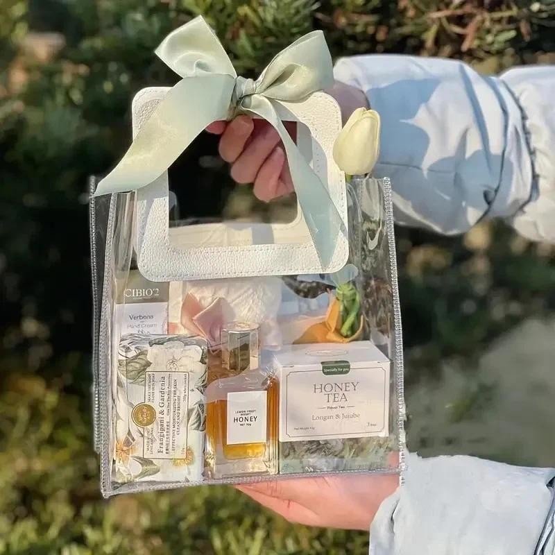 

5/15/20pc PVC Gift Bags Packing Bag with Handle Wedding Accessories Festival Souvenir Party Present Candy Jewelry Packaging Home