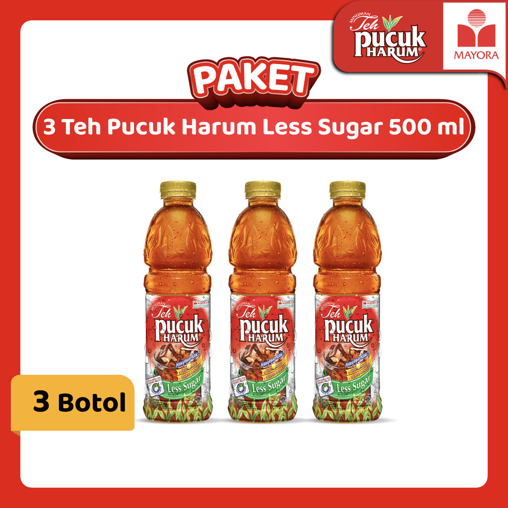 

Paket 3 Teh Pucuk Harum Less Sugar MT 500 ml