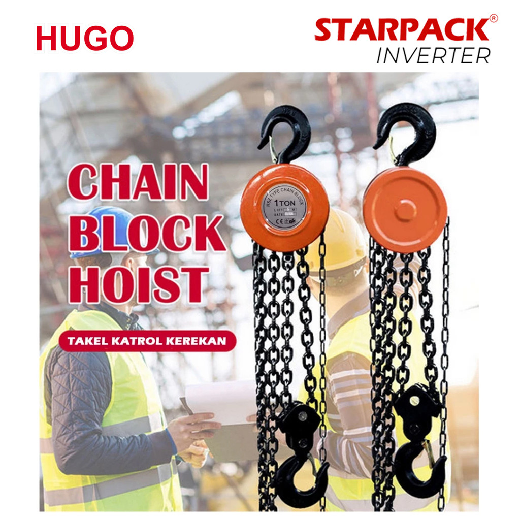 HUGO - CHAIN BLOCK / CHAIN HOIST / KATROL ANGKUT BARANG / KATROL KEREKAN MANUAL TAKEL CHAIN