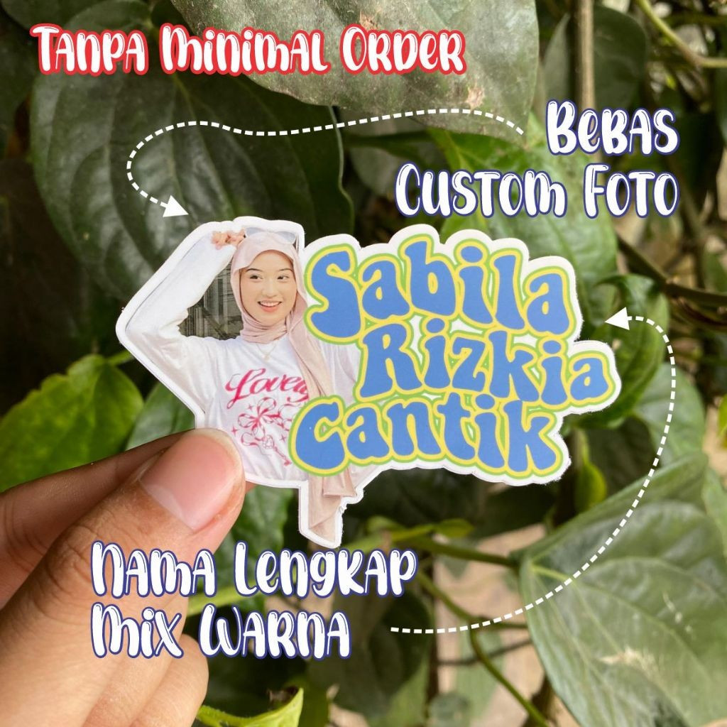 

Stiker Foto Wajah dan Nama Custom sudah di cutting tinggal tempel