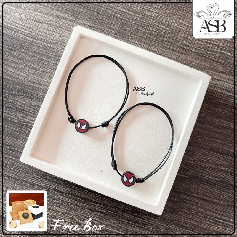 ASB Handy Craft [FREE BOX] Sepasang Gelang Couple Spiderman miles morales gwen | Gelang Couple Spide