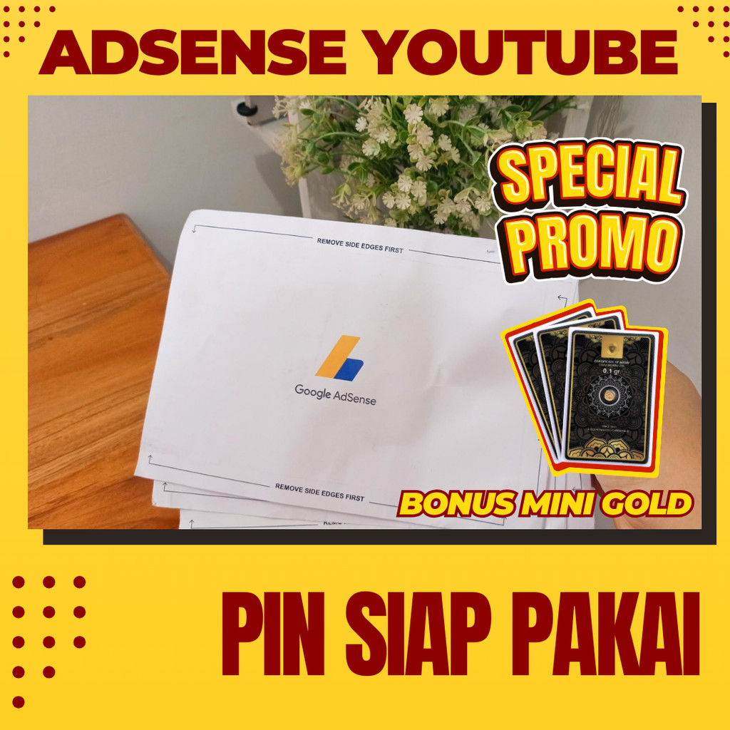 GOOGLE ADSENSE P1N SUDAH PAJAK 10% (BONUS EMAS)