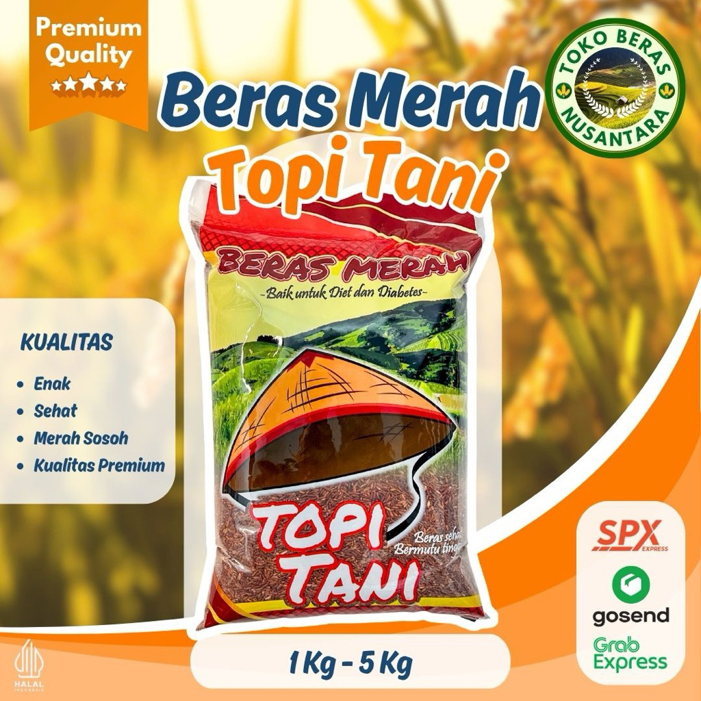 

PROMO Beras Merah Cap Topi Tani Original Premium 5 Kg