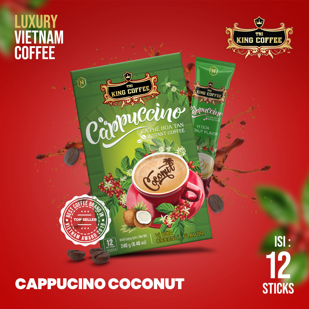 

KOPI VIETNAM KING COFFEE CAPPUCCINO INSTANT COCONUT FLAVOR 12 STIK