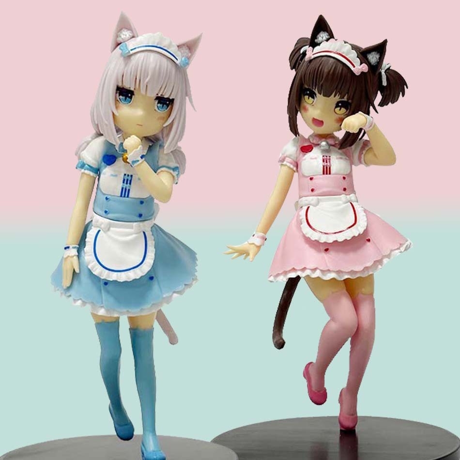 18cm NEKOPARA Anime Figure Kawaii Girl Chocola Action Figure Cute Maid Vanilla Figurine PVC Collecti